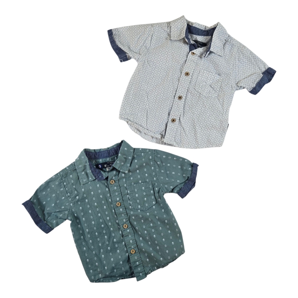 Kids' Short Sleeve Button-Up Shirts - Set of 2